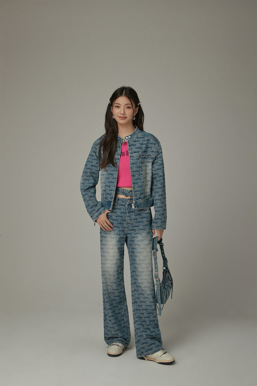 CHUU Logo Lettering Denim Jacket