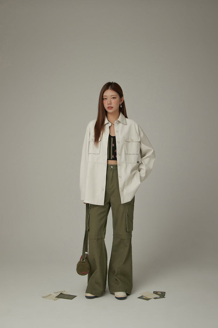 CHUU Pocket Leather Shacket