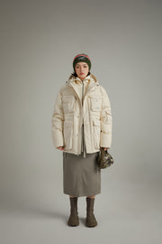 Hooded Multi-Pocket Padded Jacket