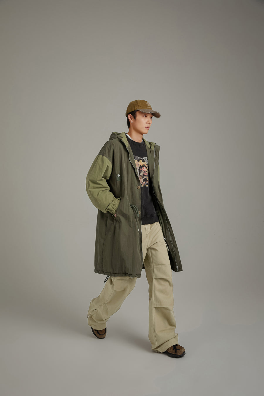 CHUU Color Combination Hooded Jacket