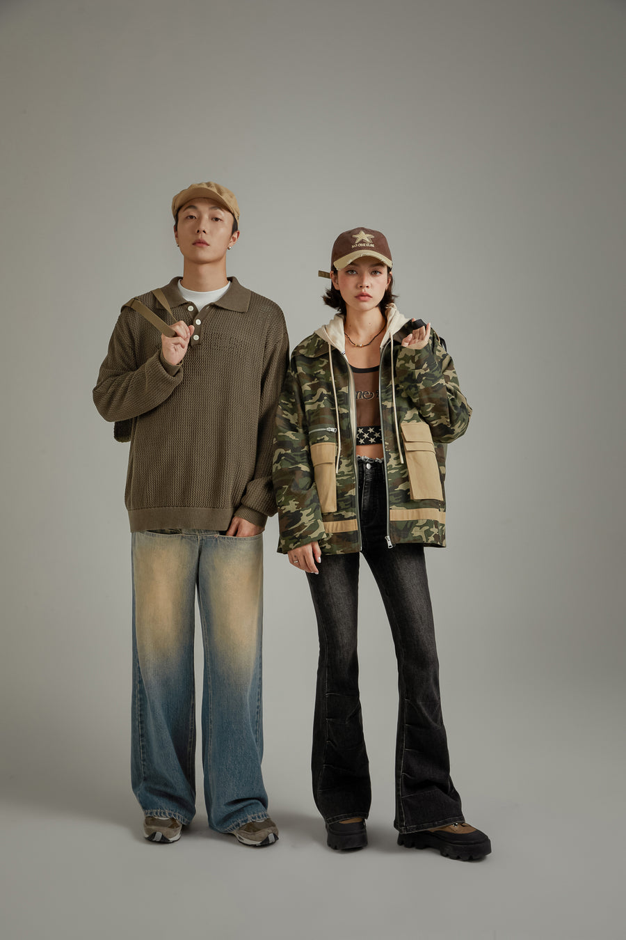 CHUU Pocket Camouflage Zip-Up Jacket