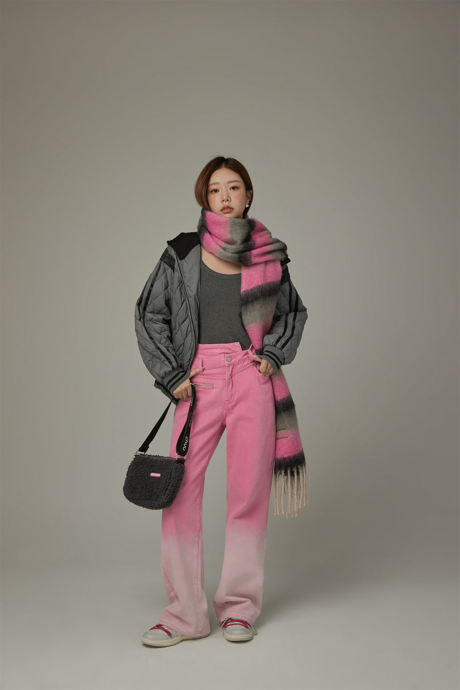 CHUU Argyle Quilting Padded Jacket