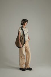 Pocket Washed Wide Jeans