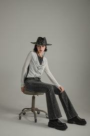 Washed Bootcut Denim Jeans