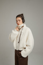 Fluffy High Neck Jacket