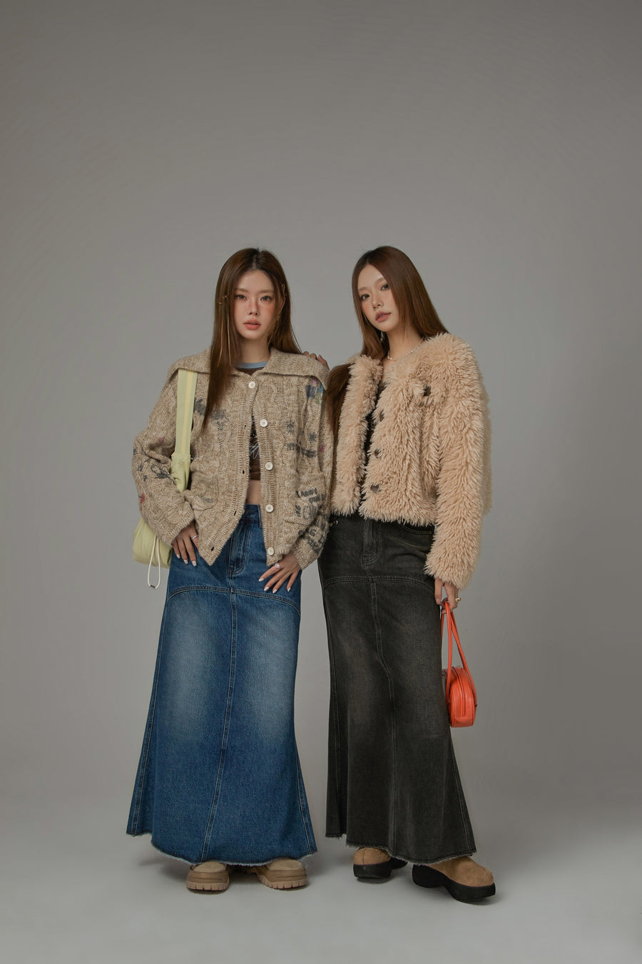 CHUU Cozy Fur Button Jacket