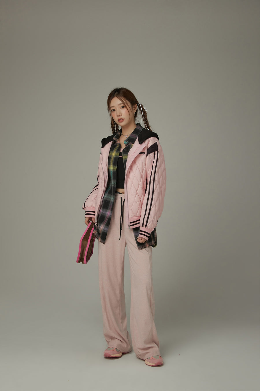 CHUU Argyle Quilting Padded Jacket