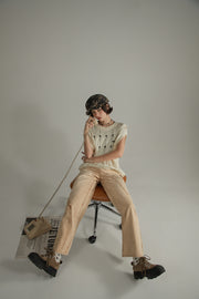 Pocket Washed Wide Jeans