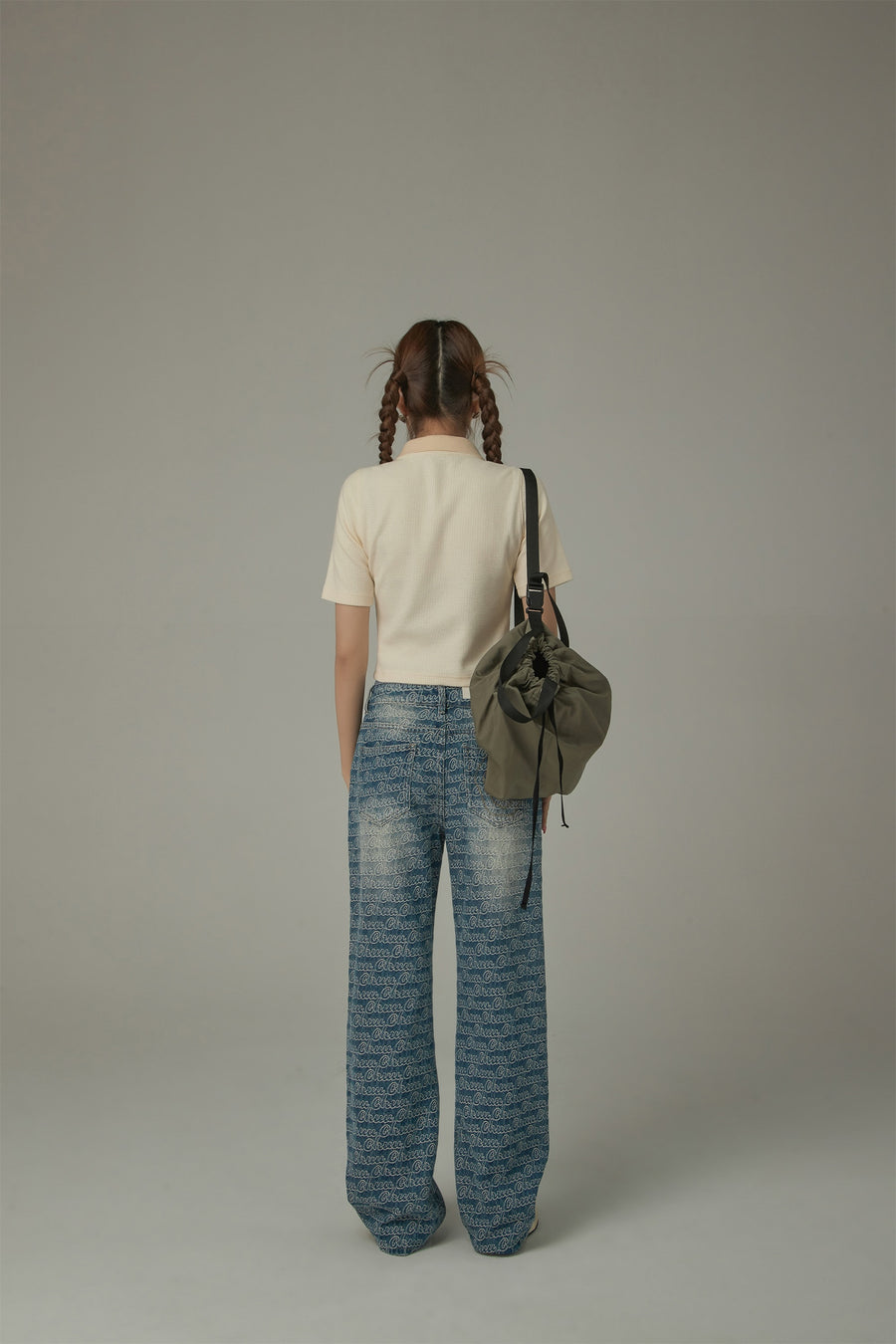 CHUU Waist Slit Wide Straight Denim Jeans