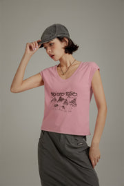 U-Neck Mushroom Club T-Shirt