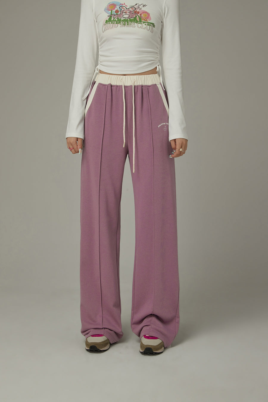 CHUU Color Combination Wide Pants