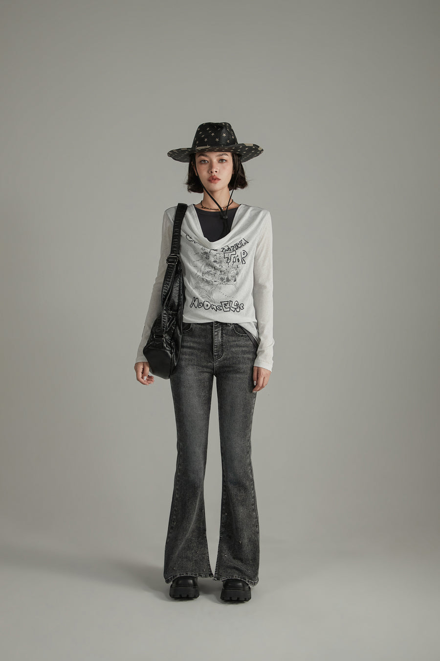 CHUU Washed Bootcut Denim Jeans