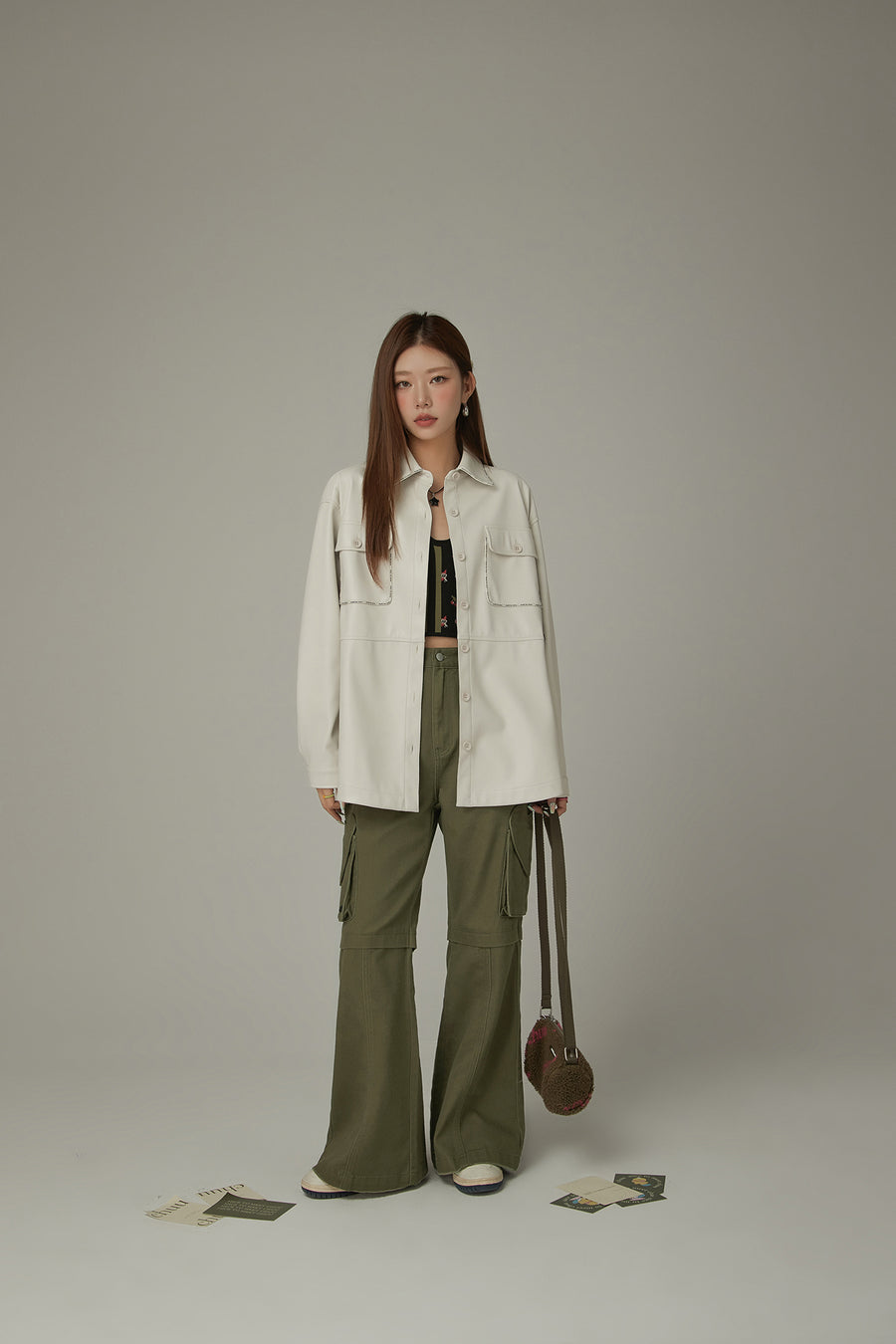 CHUU Pocket Leather Shacket