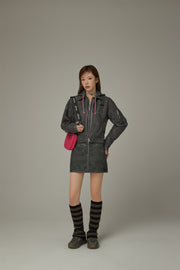 Simple Printed Leather Jacket