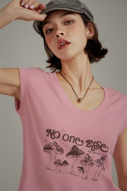 U-Neck Mushroom Club T-Shirt