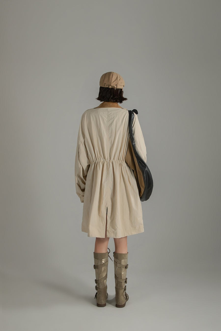 CHUU Color Collar String Long Windbreaker Jacket