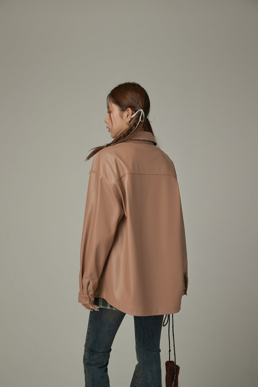 CHUU Pocket Leather Shacket