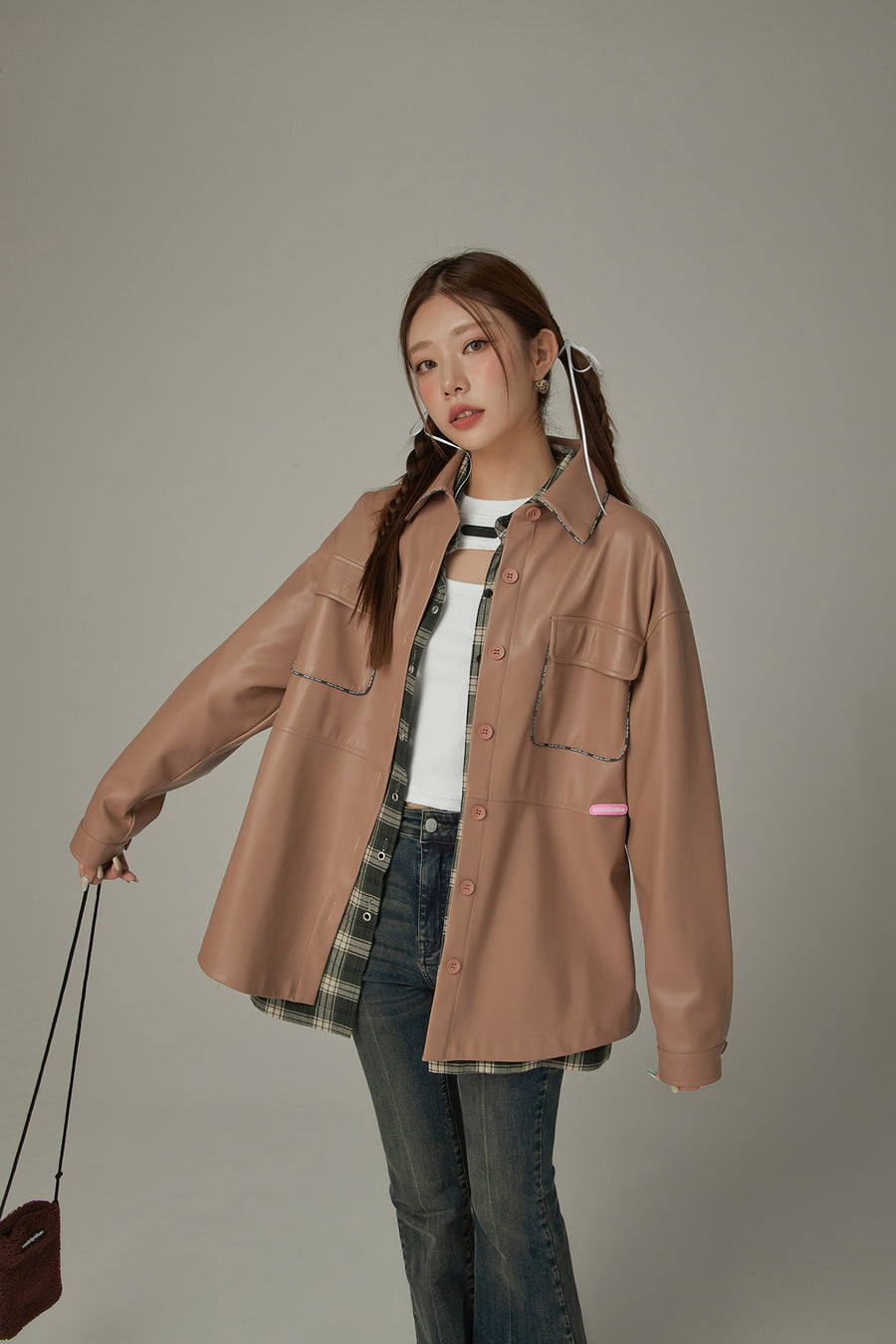 CHUU Pocket Leather Shacket