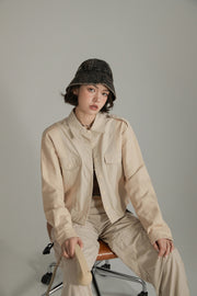 Polo Neck Simple Jacket