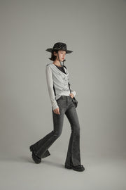 Washed Bootcut Denim Jeans