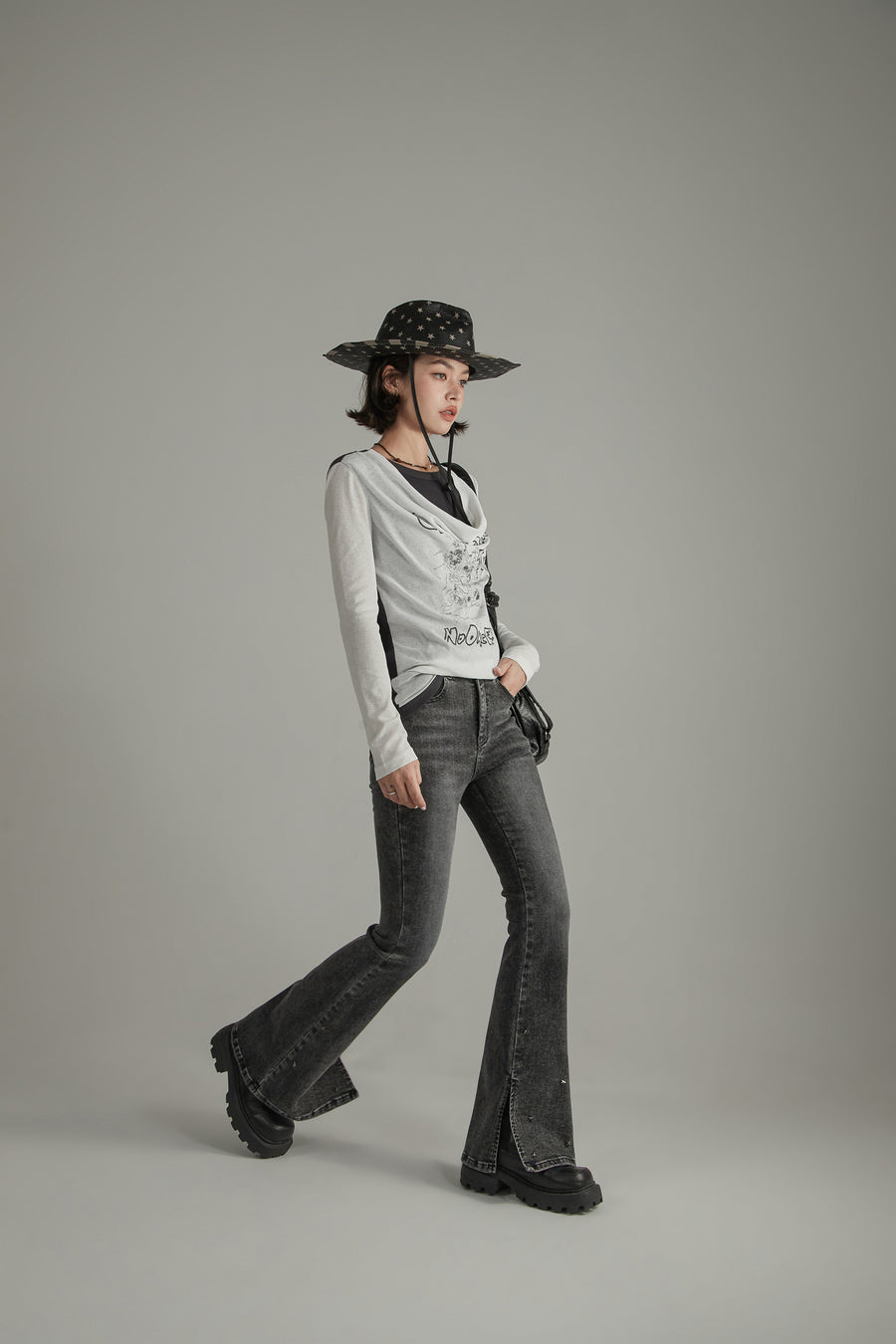 CHUU Washed Bootcut Denim Jeans