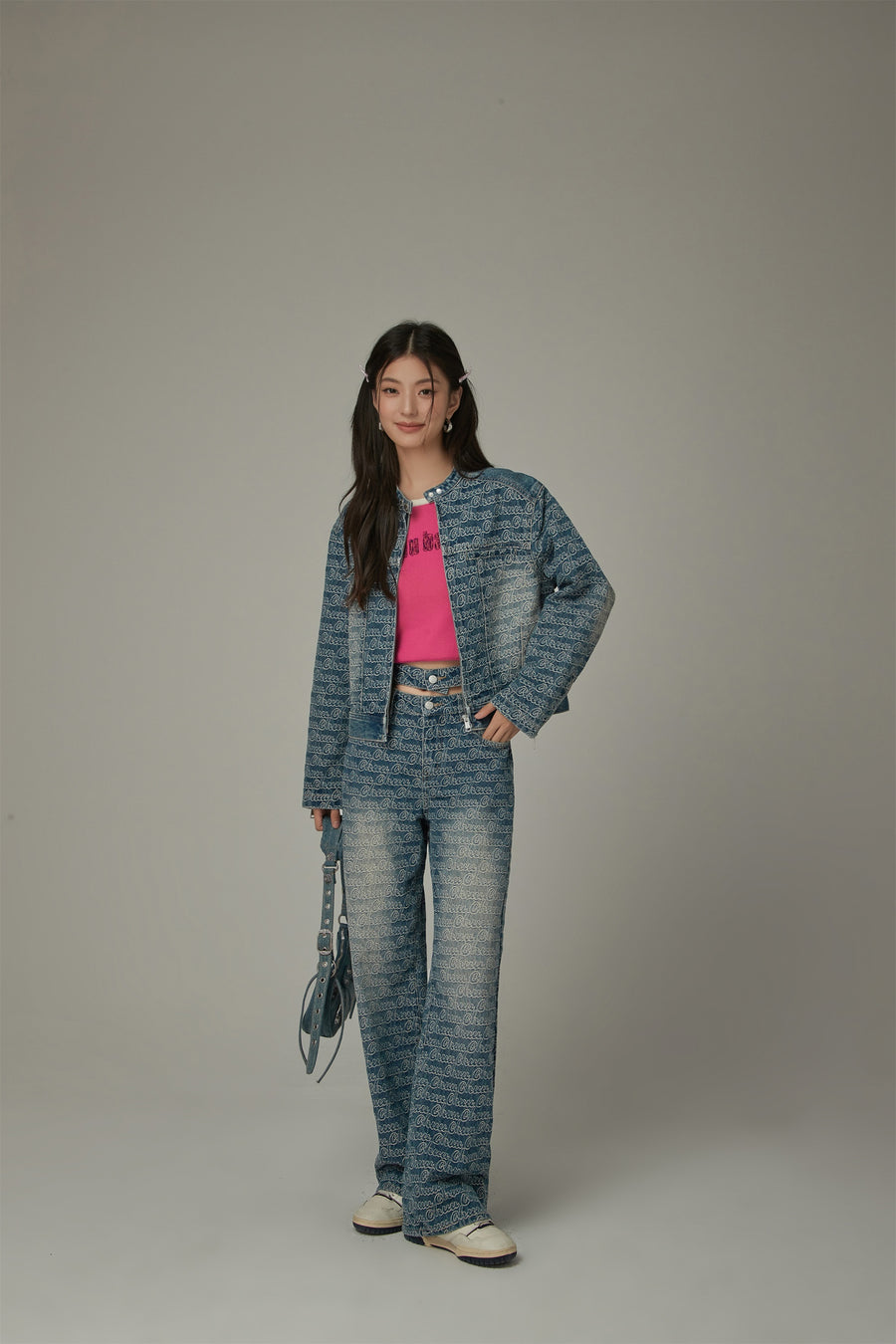 CHUU Logo Lettering Denim Jacket