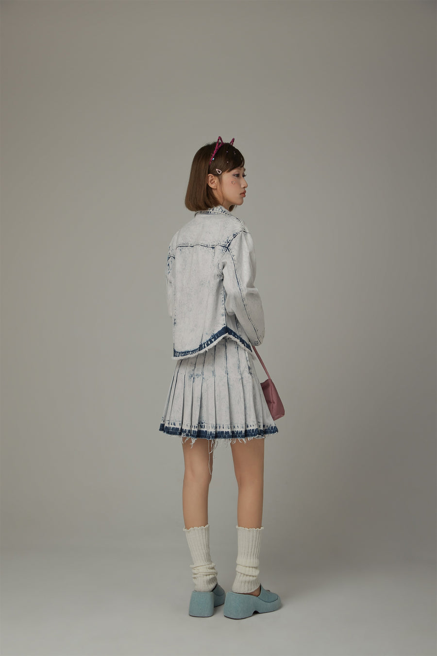 CHUU Frayed Hem Denim Jacket