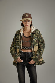 Pocket Camouflage Zip-Up Jacket