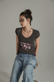 U-Neck Mushroom Club T-Shirt