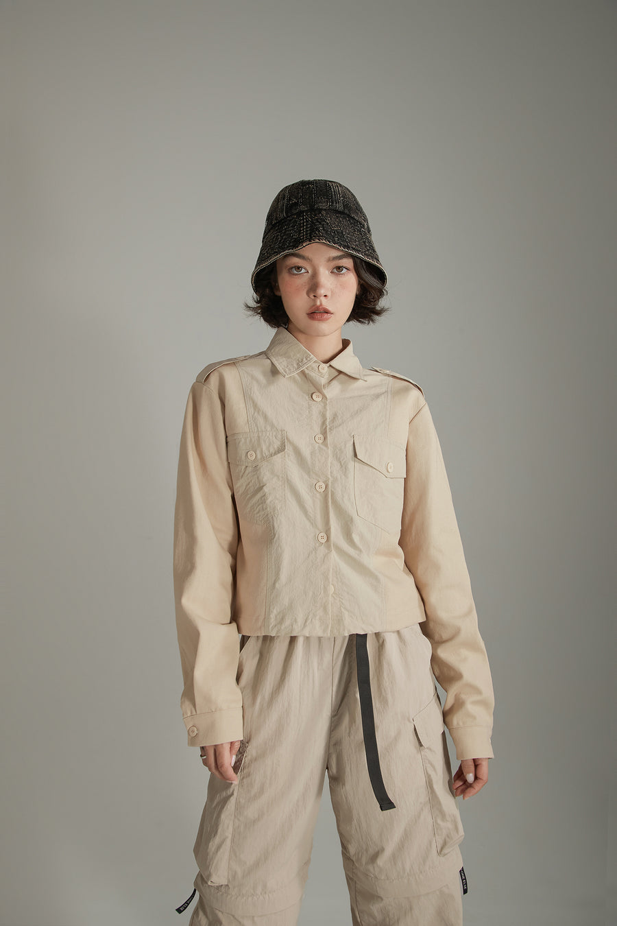 CHUU Polo Neck Simple Jacket