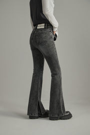 Washed Bootcut Denim Jeans