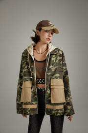 Pocket Camouflage Zip-Up Jacket
