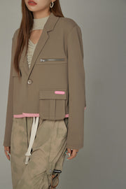 Color Point Pocket Jacket