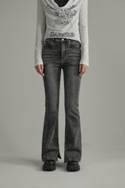 Washed Bootcut Denim Jeans