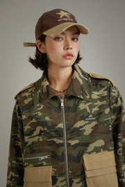 Pocket Camouflage Zip-Up Jacket