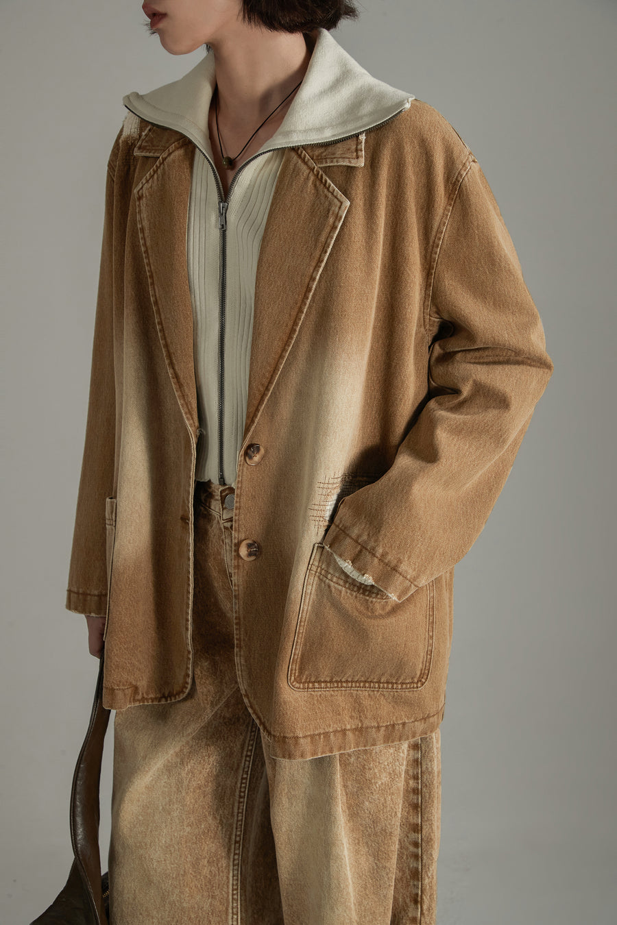 CHUU Boxy Single Blazer Jacket