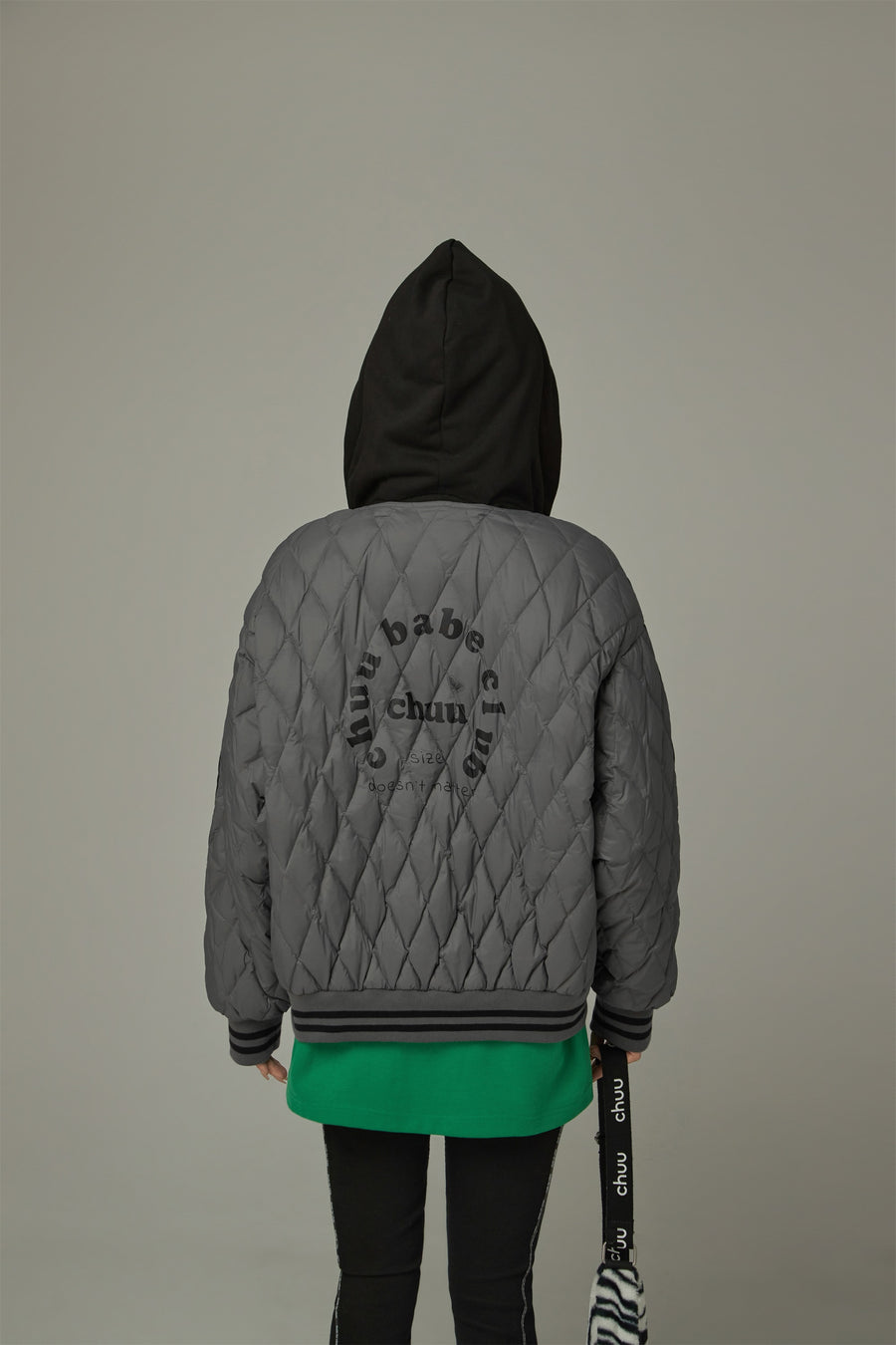 CHUU Argyle Quilting Padded Jacket