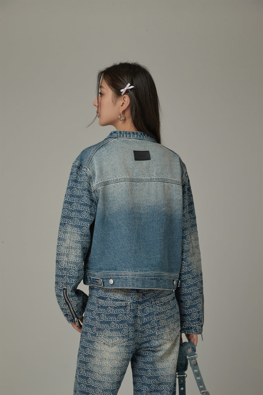CHUU Logo Lettering Denim Jacket