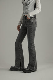 Washed Bootcut Denim Jeans