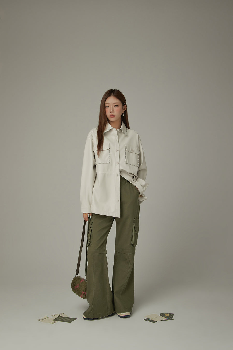 CHUU Pocket Leather Shacket