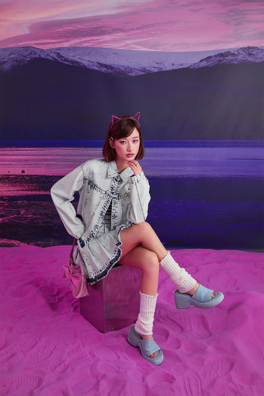 CHUU Frayed Hem Denim Jacket