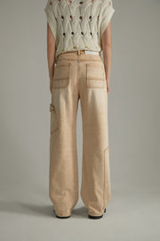 Pocket Washed Wide Jeans