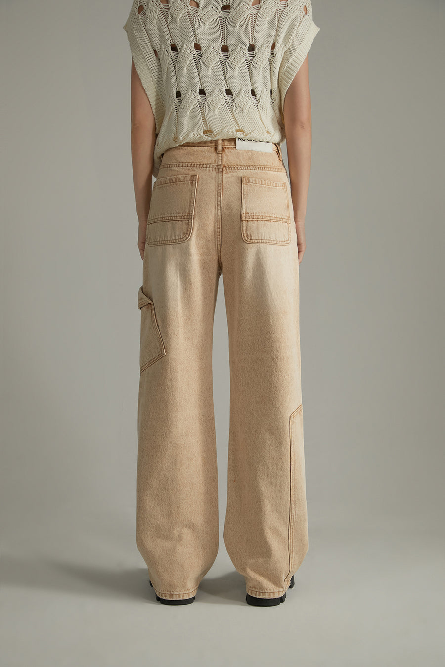CHUU Pocket Washed Wide Jeans