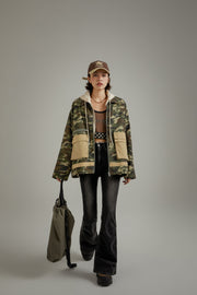 Pocket Camouflage Zip-Up Jacket