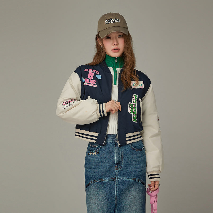 CHUU Varsity Boxy Sporty Jacket
