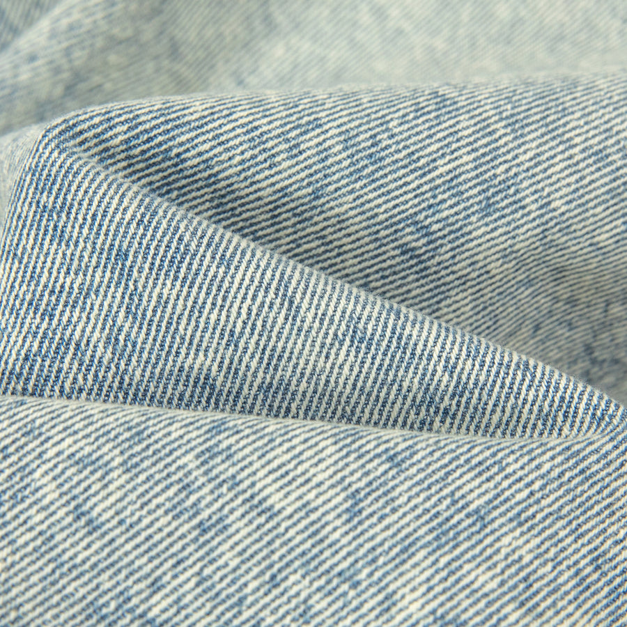 CHUU Unbalanced Shirring Denim Jacket