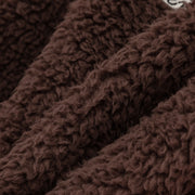 Raglan Color Combination Fluffy Jacket