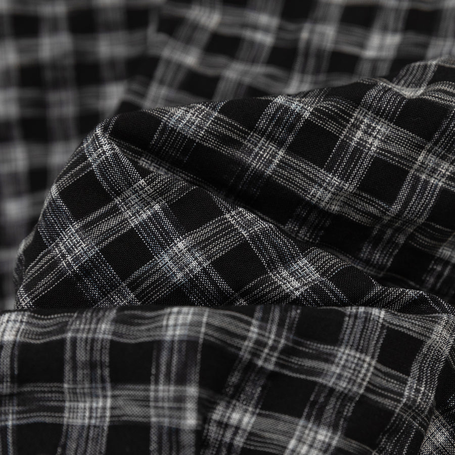 CHUU Check Zip-Up Short Sleeve Jacket