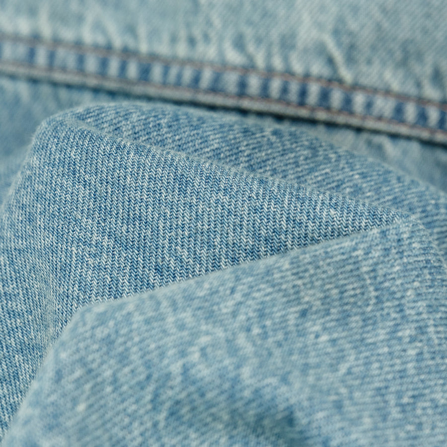 CHUU Asymmetrical High Neck Denim Jacket