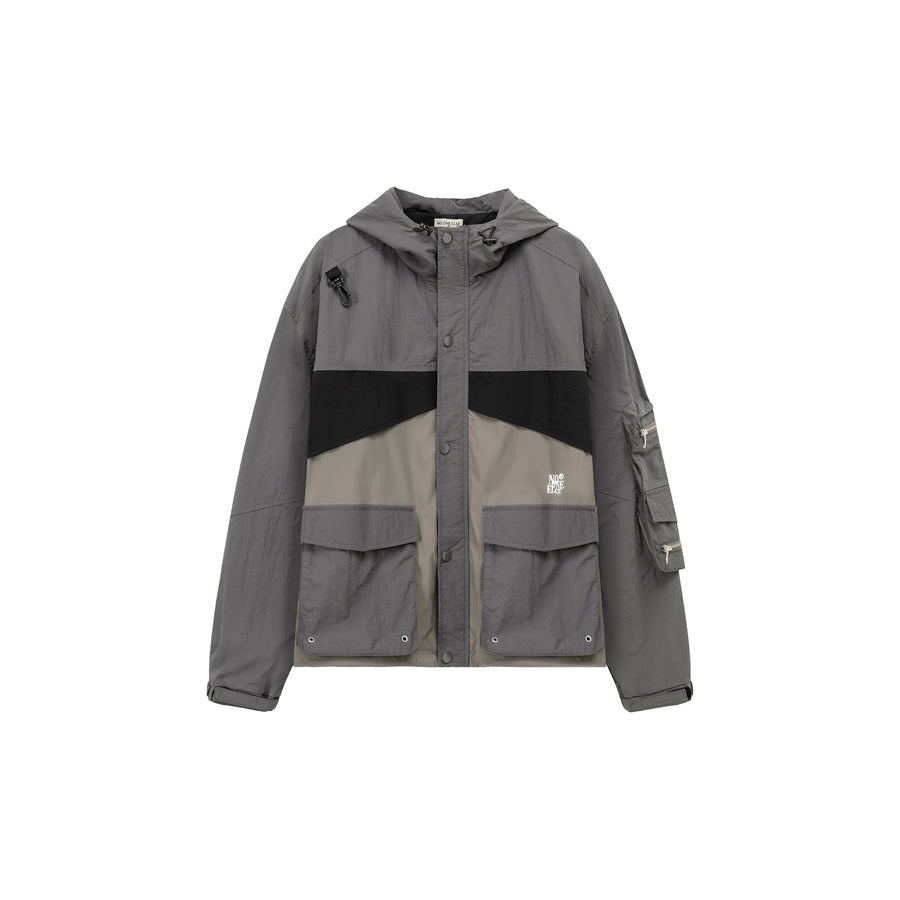 CHUU Pocket Color Simple Hooded Jacket